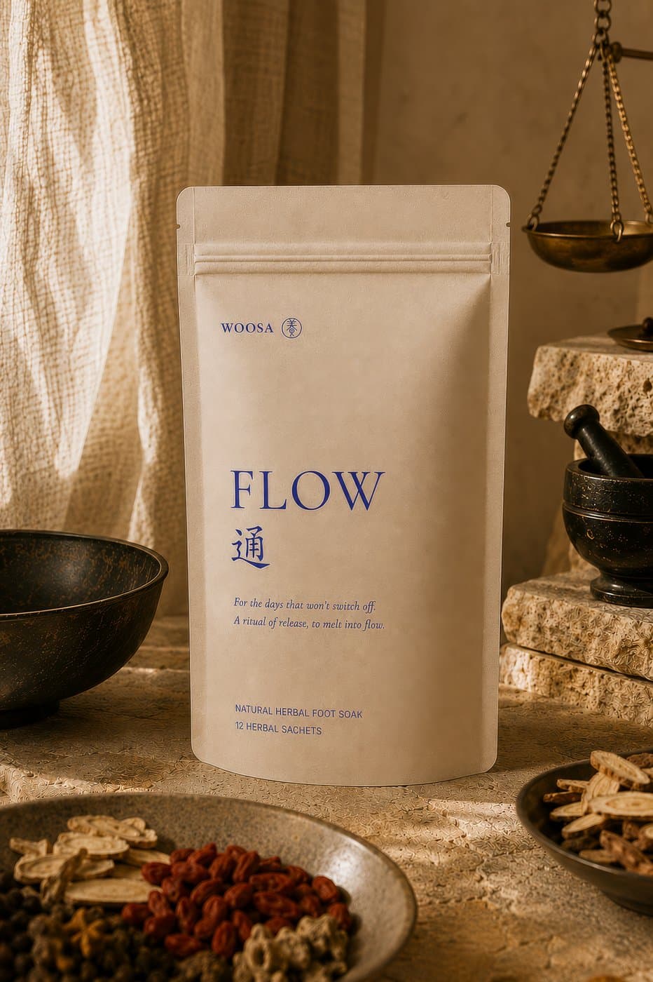 WOOSA FLOW 通 herbal foot soak with its whole herbs